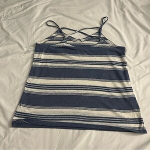 Striped Light Blue and White Women's Top